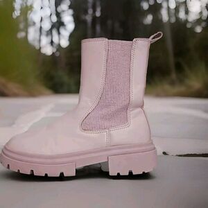 Zara Rubberized Platform Ankle Boots Inner Zip Lilac Girls Size 34 / 3.5 US